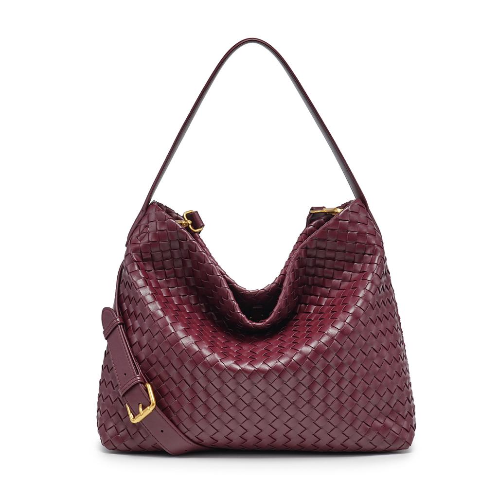 Cross-border explosive woven bag women's matte suede slack bucket bag large capacity single shoulder oblique span tote bag wholesale