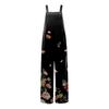 Women's Casual Loose Printed Sleeveless Tank Top Jumpsuit Square Neck Gathered Wide Leg Jumpsuit With Pockets