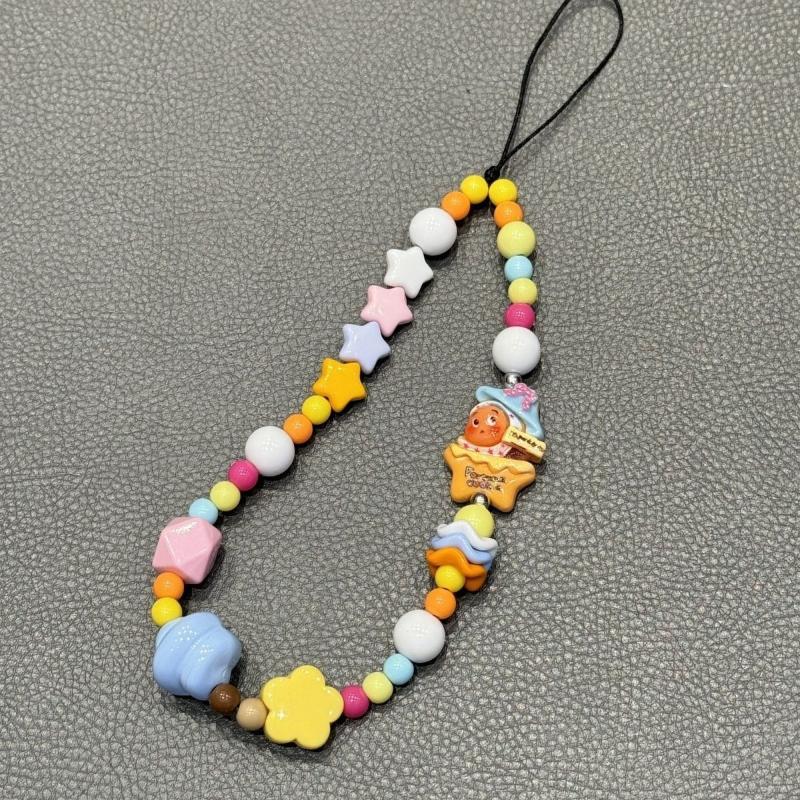 Cartoon Phone Lanyard Y2K Beaded Phone Chain Wristband For Ccd Camera Phone Pendant Hanging Rope