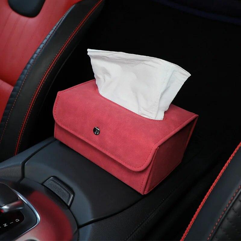 Upscale Car Tissue Box Towel Sets Car Center Console Tissue Box Holder Auto Interior Storage Decoration Car Accessories