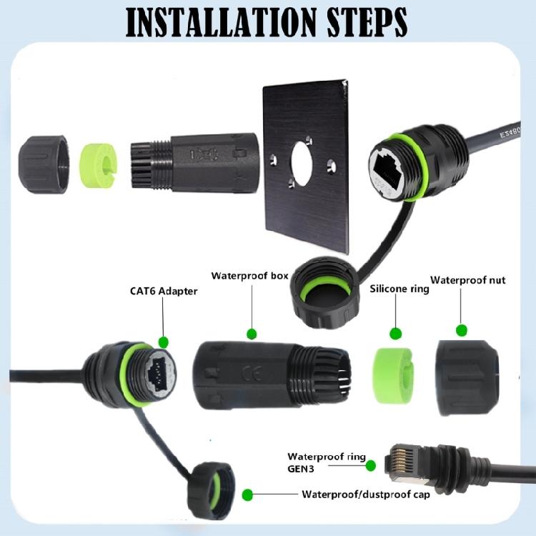RJ45 Networking Cable Adapter For Gen3 Extension Connection Waterproof Industrial Outdoor Ethernet Cable Extension