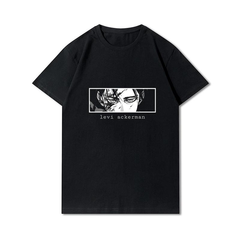 Plus Size Anime Attack On Titan Women's T-shirt Levi·Ackerman Eye Punk Tops Summer Harajuku Loose Gothic Short Sleeves Tshirt