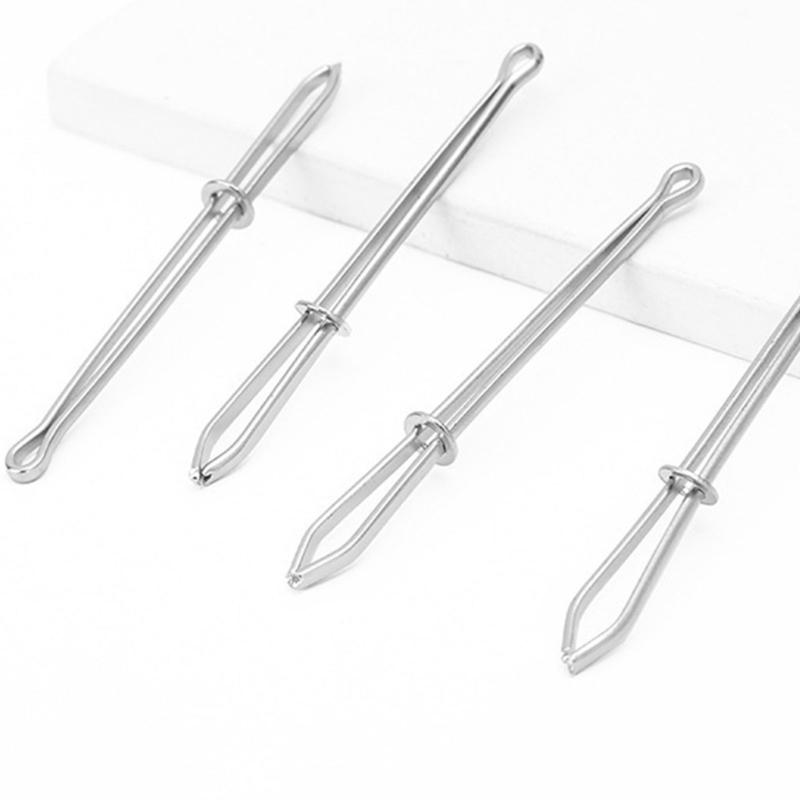 4Pcs Metal Elastics Cord Threader for Sewing Projects Smooths Designs Tool