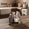 Cartoon Chef Kitchen Decor Salt And Pepper Shakers Set, Decorative Resin Statue Spice Even Seasoning Spreader Organizer, Glass Holder for Dining