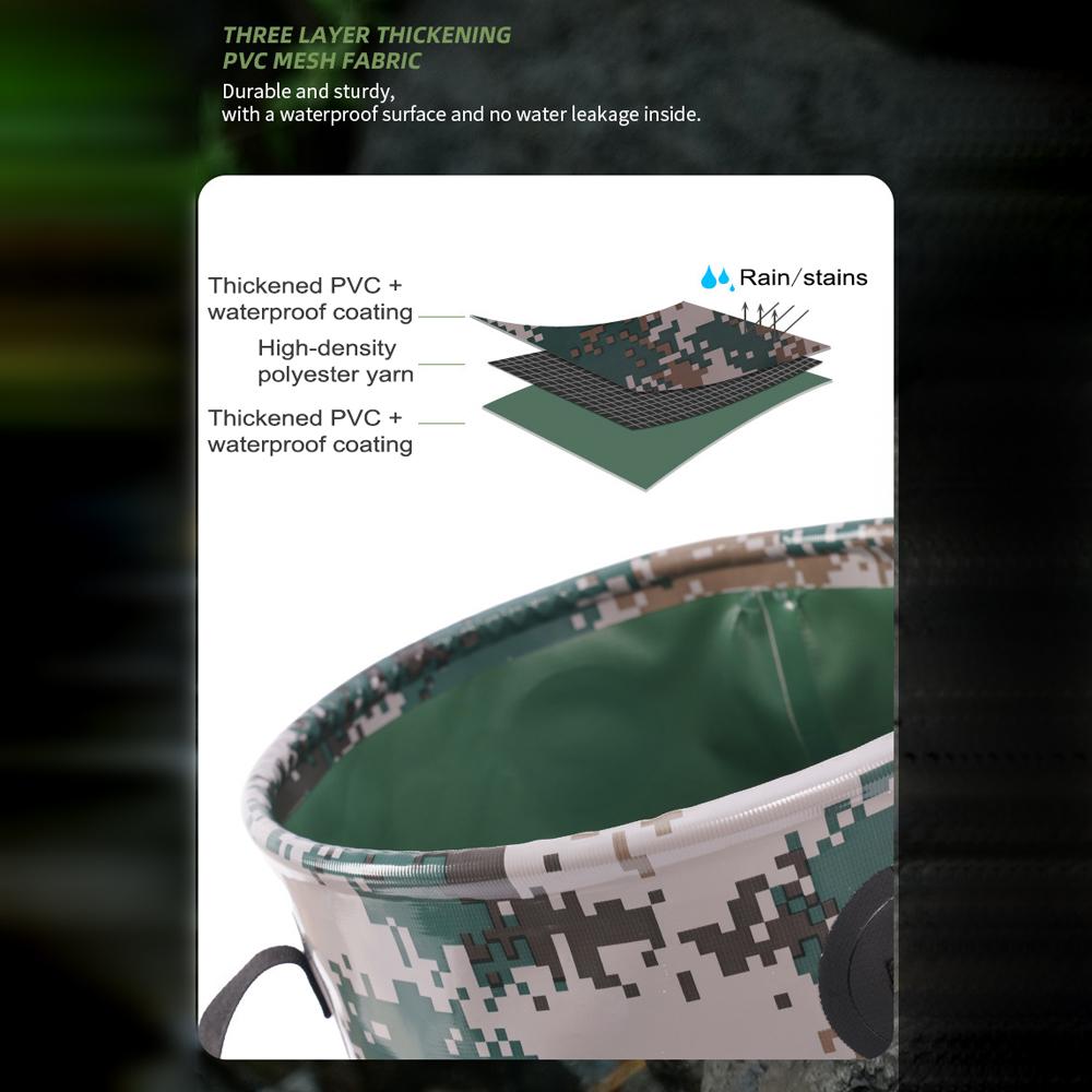 Secchio Pieghevole da Pesca Camper 20L 5.28 Galloni Secchio Pieghevole Portatile Lavabo da Campeggio