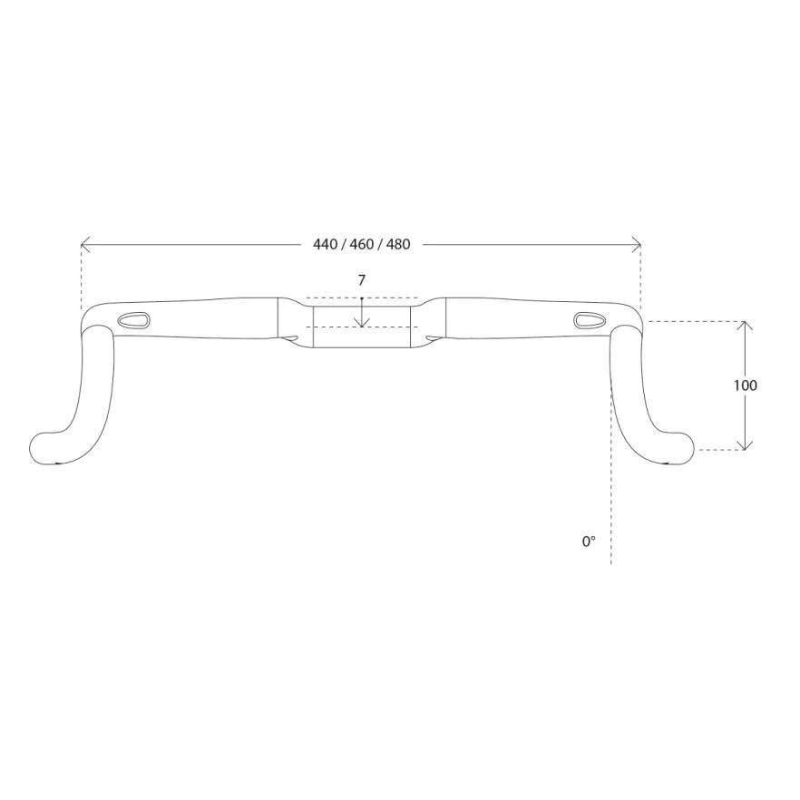 DEDA GERA Carbon Bar DCR POB (31.7cm) (Outer Bracket) Compatible, 44(52)cm