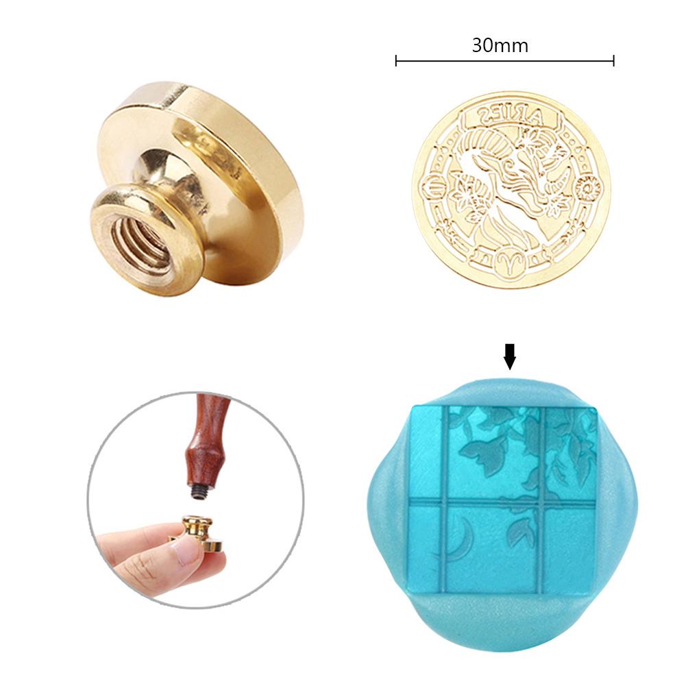 Zwölf Sternbilder Siegel Kupferkopf Klassische Vintage Stempel Druckkopf DIY Manuell Konto Einladung Umschlag für Hochzeitskarte