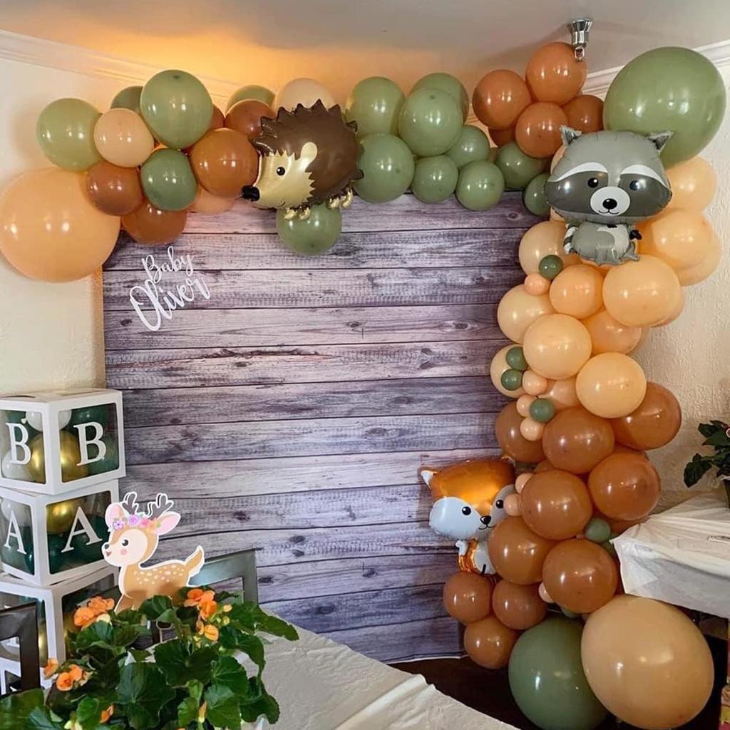 Jungle Animal Wild One Balloon Garland Arch Backdrop  For Baby Shower 1st Birthday Party Supplies