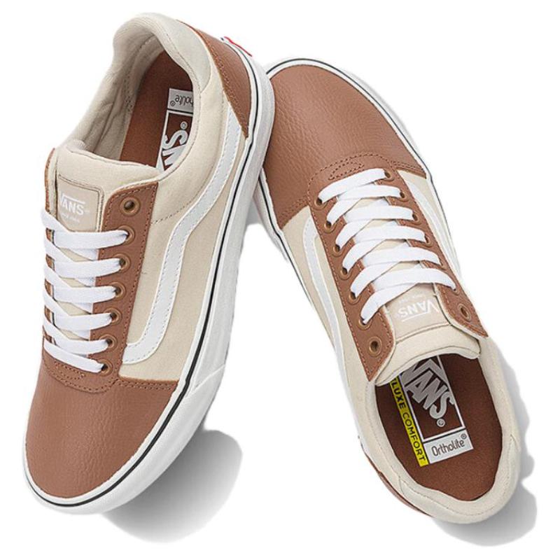 Vans Ward Deluxe Low-Top Skateboard Shoes Men's Brown White Sneakers VN000C4UB5X