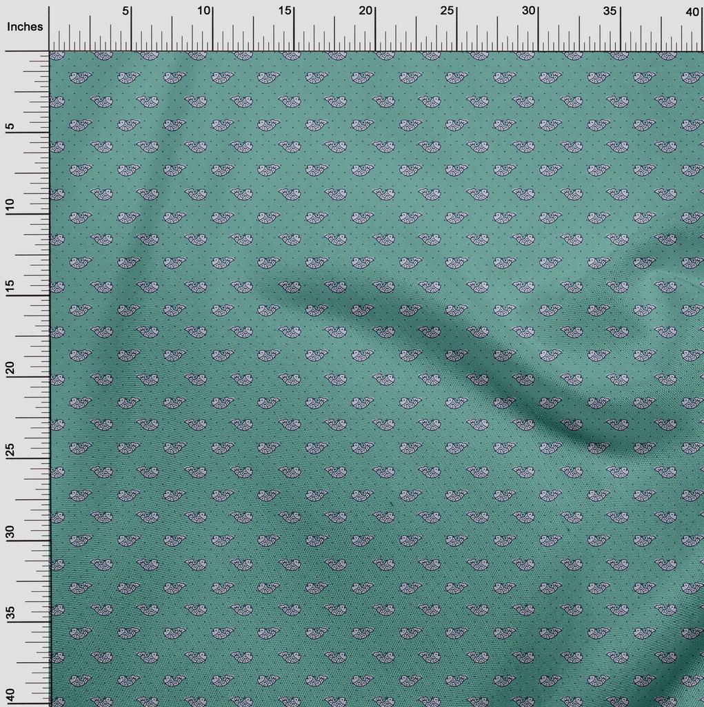 oneOone Cotton Flex Fabric Fish Block Printed Craft Fabric BTY 40 Inch Wide