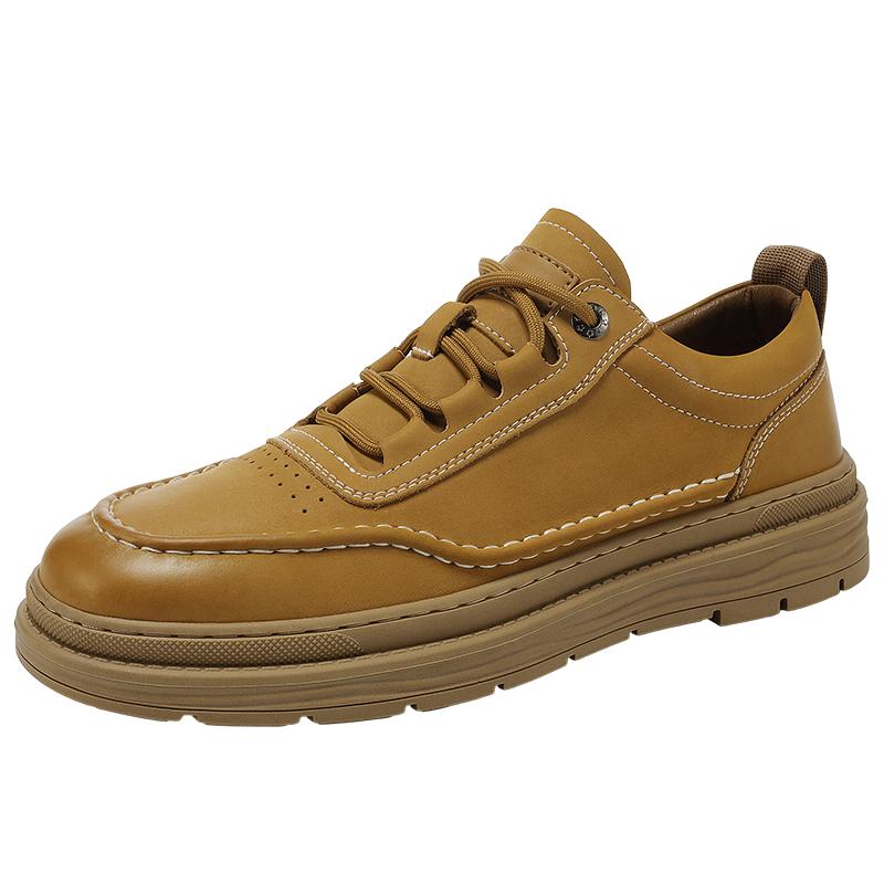 

Модные мужские двухслойные ботинки из коровьей кожи с увеличением высоты на 4 см и хлопковые рабочие туфли Классические туфли на шнуровке 38