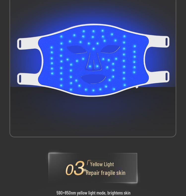 LED Photon Beauty Mask: Infrared & Blue Light Home Use Silicone Therapy Device