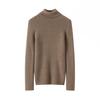 Elegant Women's High Neck Pure Cashmere Slimming Knitwear, Autumn & Winter Long Sleeve Base Layer