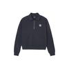 MLB New York Yankees Logo Short High Neck Half Zip Sweatshirt Women sweatshirt Black 3FMTB0341-50BKS