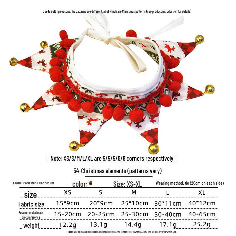 Pet Holiday Dress-Up Scarf with Bow Tie – Christmas & Halloween Dog/Cat Bib Decoration