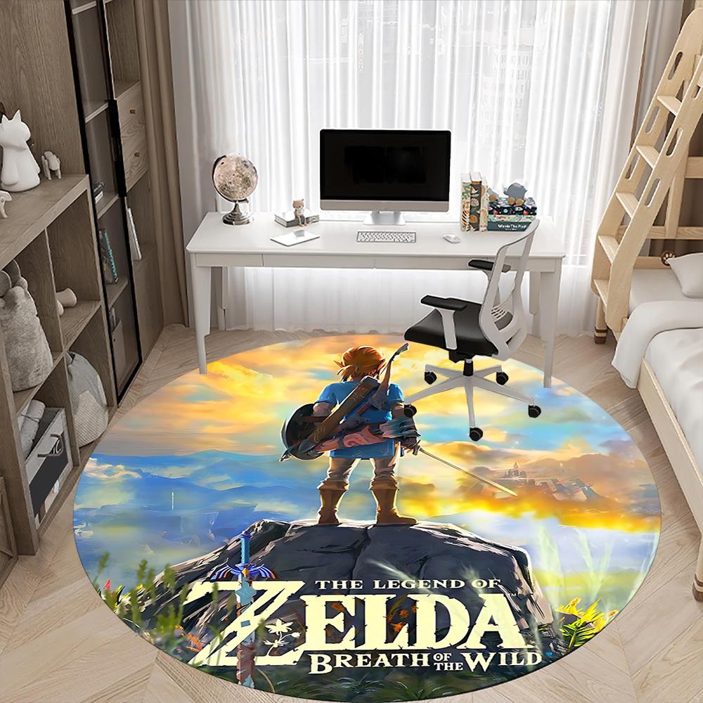 1pc Legend Zelda Office Round Area Rug, Bedroom Living Room Home Decor, Room Deco, Offic a1016221