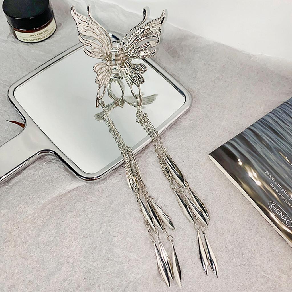 Pince à Cheveux Métallique Papillon Style Y2K Pour Femmes Pince à Cheveux à Franges Strass Paillettes Filles Tendance Bijou Exquis Accessoire de Cheveux