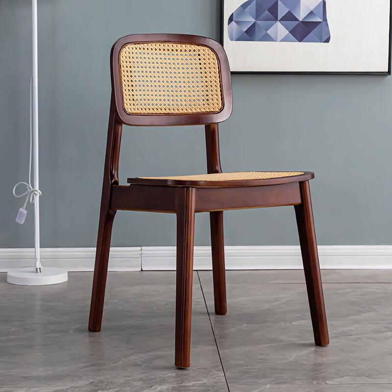 Nordic Solid Wood Rattan Dining Chair