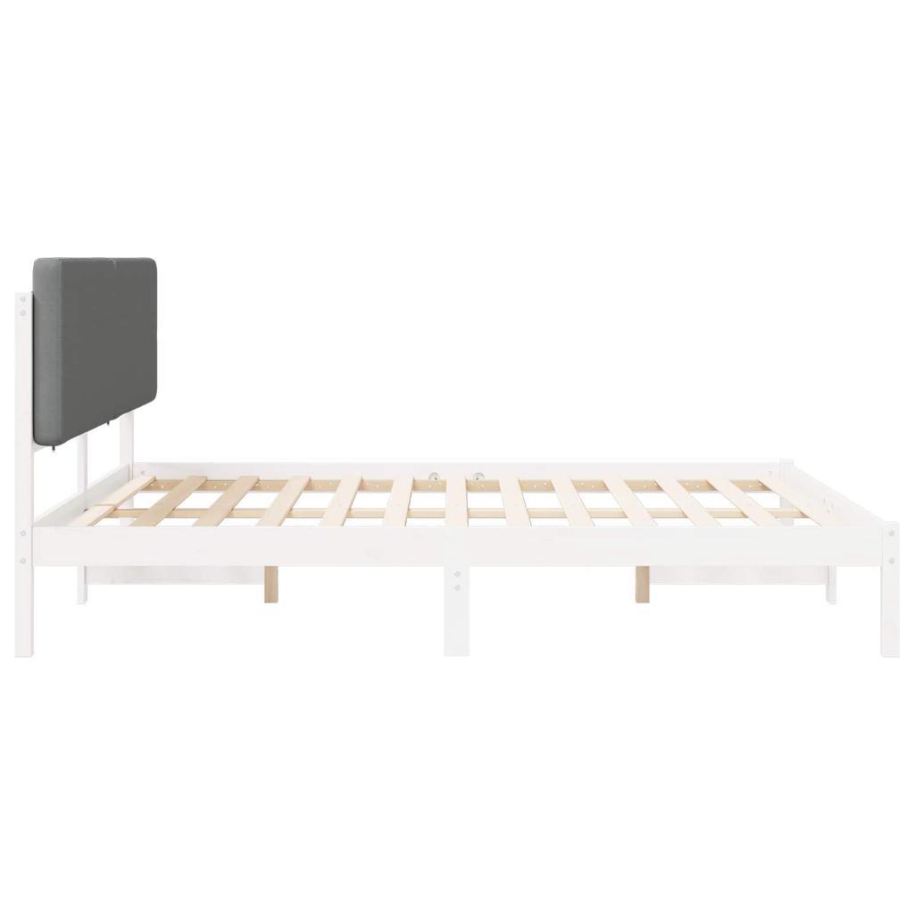 Bed Frame with Padded Headboard Light Grey 180 x 200 cm