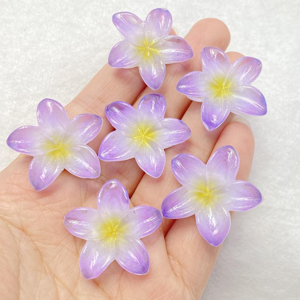 10Pcs New Cute Resin Shiny Colorful Flowers Flat Back Home Decor Parts Embellishments For Hair Bows Accessories