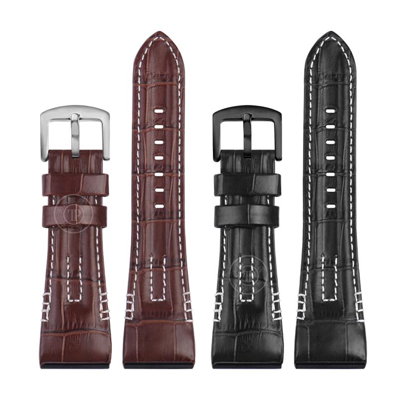 ONE26mm Genuine Leather Watchband For Seiko VELATURA/SRH Series SRH013 SPC007J1 SPC007 Strap With Steel Buckle Watch Band BraceletMN