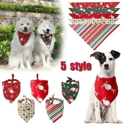 1PCS Christmas Gift for Pet Triangular Scarf Dog Bibs Towel Scarf Printing Pet Costume Accessories