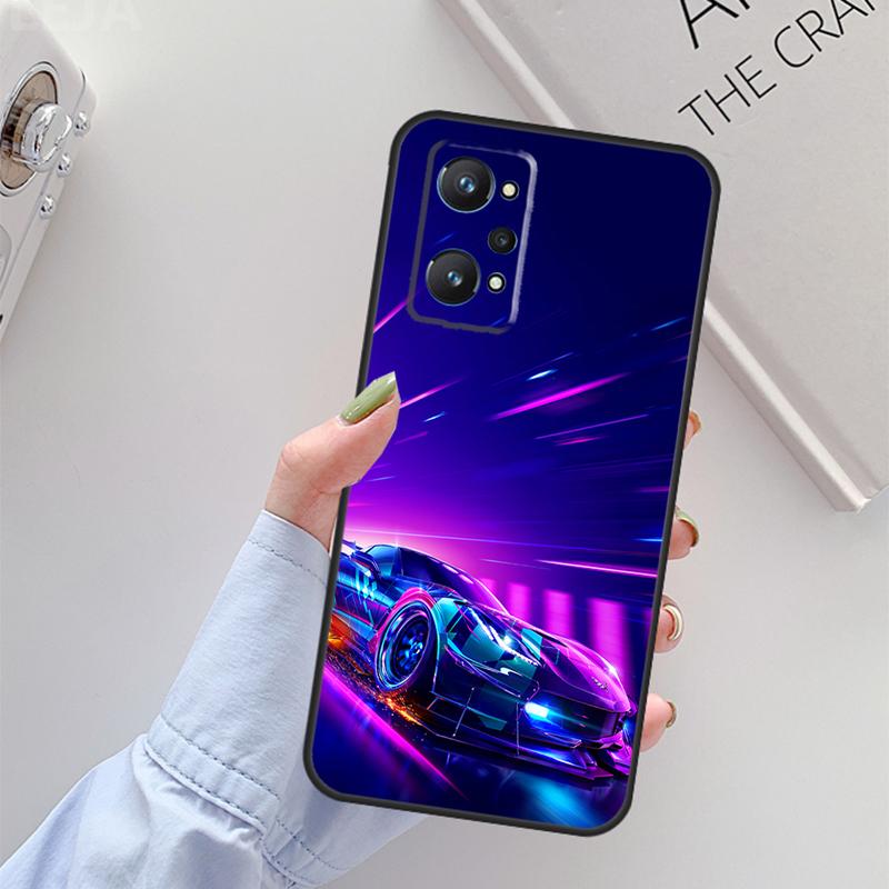 Boy Racer Car For Realme C67 C61 C75 C55 C53 C51 C21Y C25S GT 6 6T 5 GT7 Pro 10 11 12 13 14 Pro Plus Case