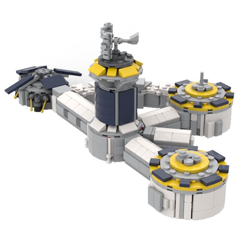 Non-Toxic Moc Lunar Base Model Ornament Particle Assembly Building Blocks Moc Puzzle Children'S Toys
