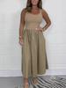 2026 Summer Women's High-End Waist-Cinched Casual Dress - Hot Selling Solid Color Skirt