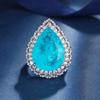 Jewelry Copper Bottom Gold-Plated Set Simulation Color Treasure Water Drop Diamond Light Luxury Temperament Set 15 * 20