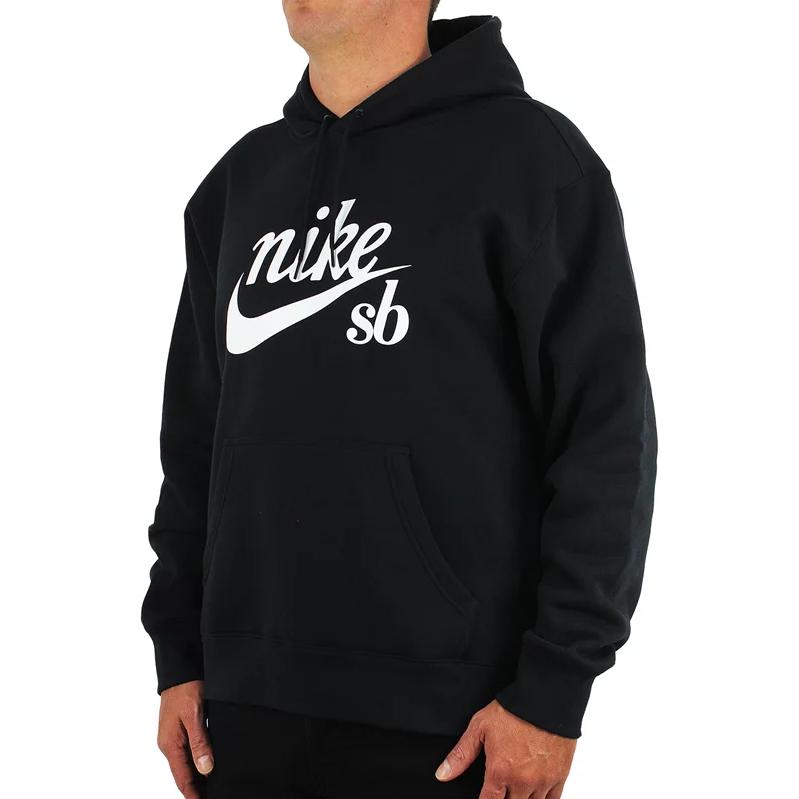 Nike Alphabet Logo Print Long Sleeve Hoodie Men Tops Black CW4383-010