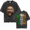 The Notorious Conor Mcgregor Washed Vintage T Shirts Men Women Harajuku Violence Aesthetic T-shirt Summer Tops Oversized T Shirt
