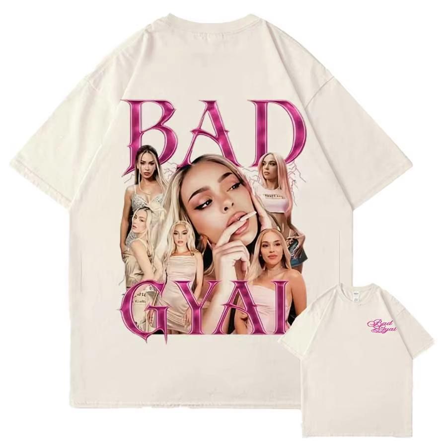 

Singer Bad Gyal Vintage 90s Graphic T-shirt Unisex s Women s Summer Cotton Y2K Clothing Breathable Fashion Hip Hop Short Sleeve Top 4XL