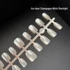 White Moonlight Multi-Color Crystal Cat's Eye Nude Whitening Detachable Nail Tips - 30 Pieces
