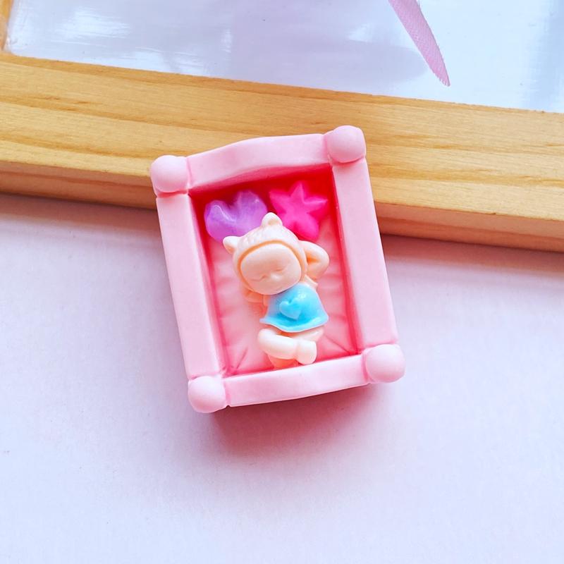 6pcs New Mixed Cute Mini Simulated Crib Flat Back Cabochon Crafts Clothing DIY Scrapbooking Accessories