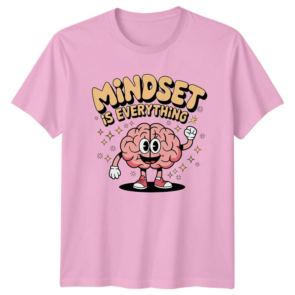 Mindset Is Everything TShirt Retro Cartoon Brain Graphic Tee