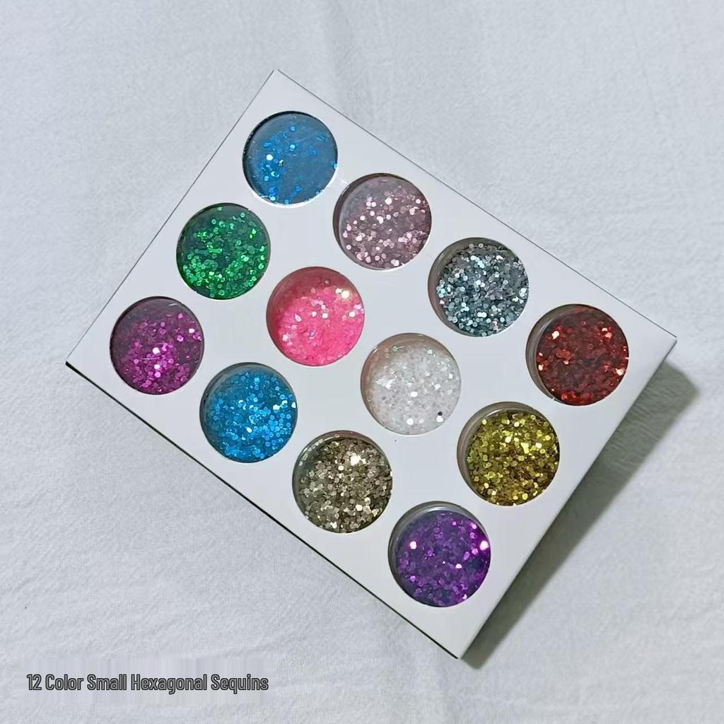 12-Color Crystal Nail Powder Glitter Set