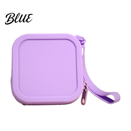 Small Silicone Coin Purse Pouch with Zipper And Wrist Strap Square Shockproof Durable Change for Kids Storage Bag Lightweight Compact Headphones