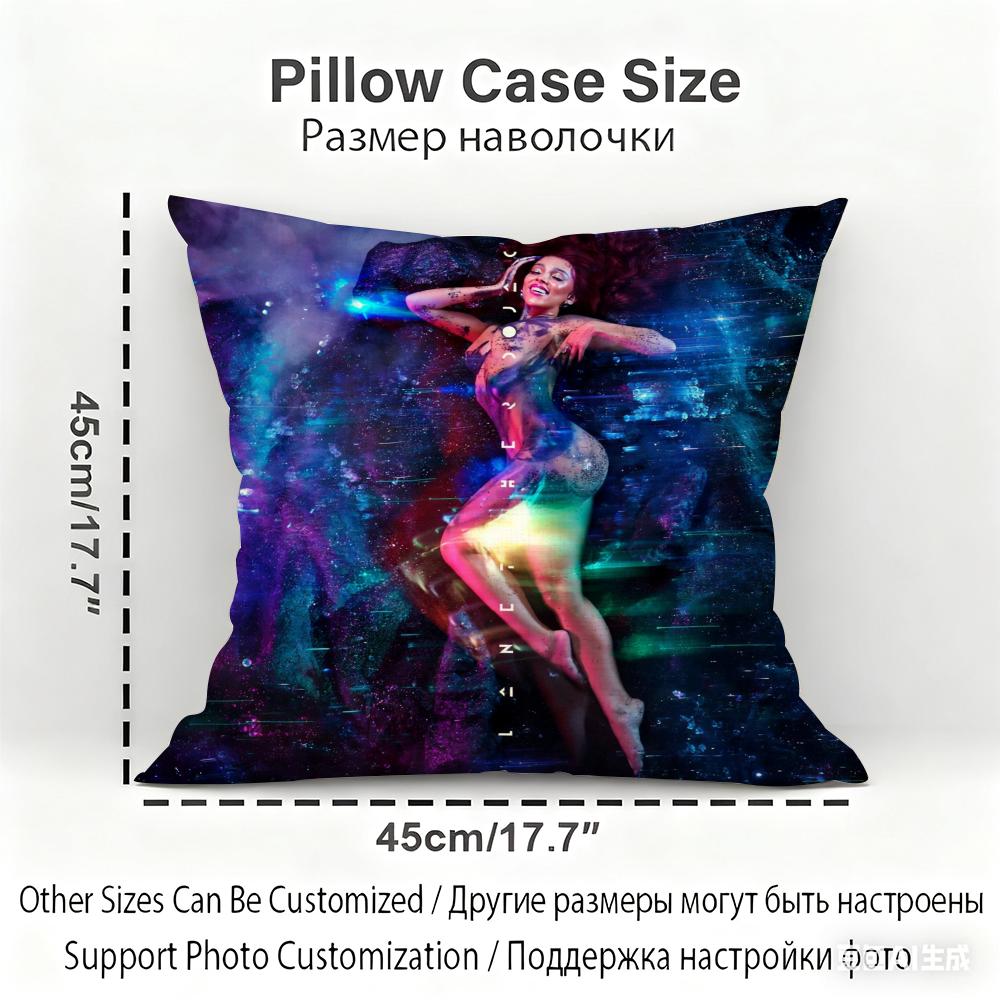 Doja Cat Album Cushion Cover Household Decoration Linen Sofa Cushion Cover: Skin-Friendly & Breathable with Invisible Zipper