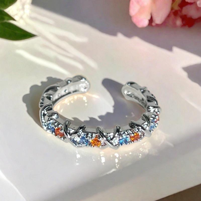 [Ocean World] Blue Fish Conch Enamel Oil Drop Y2K Zir*****Pen Ring Personality Niche Ring Female