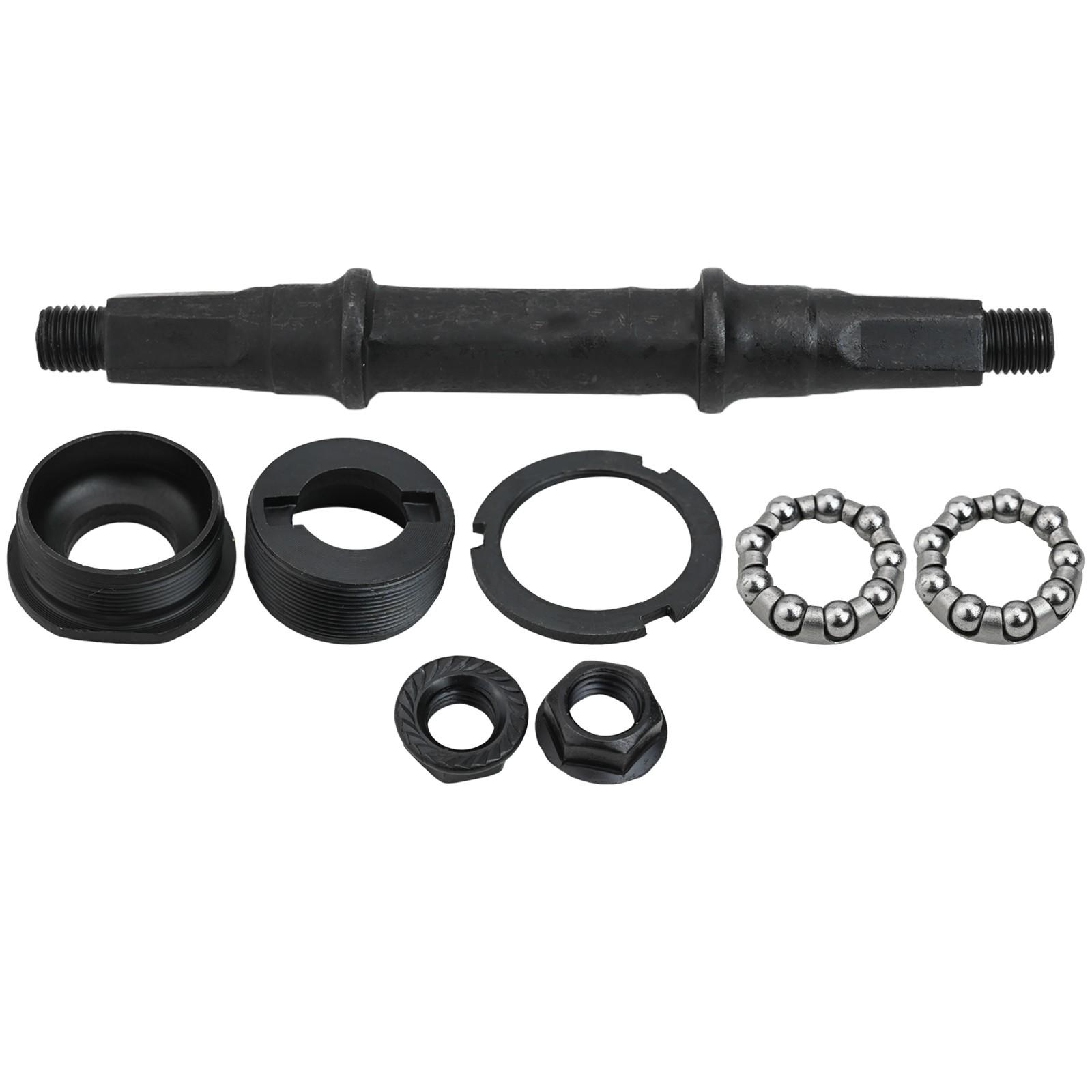 Square Hole Bicycle Bottom Bracket Axle Kit with Cups and Bearings Accessories