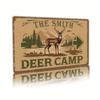 1pc Vintage Deer Camp Metal Sign 8x12 Inch Waterproof Dustproof Wall Decor