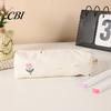 Girls Pencil Case Cute Floral Case, Mini Cotton Pouch for Pens Pencils Erasers, Lightweight Zipper Storage Bag Students, Kawaii Stationery Organizer