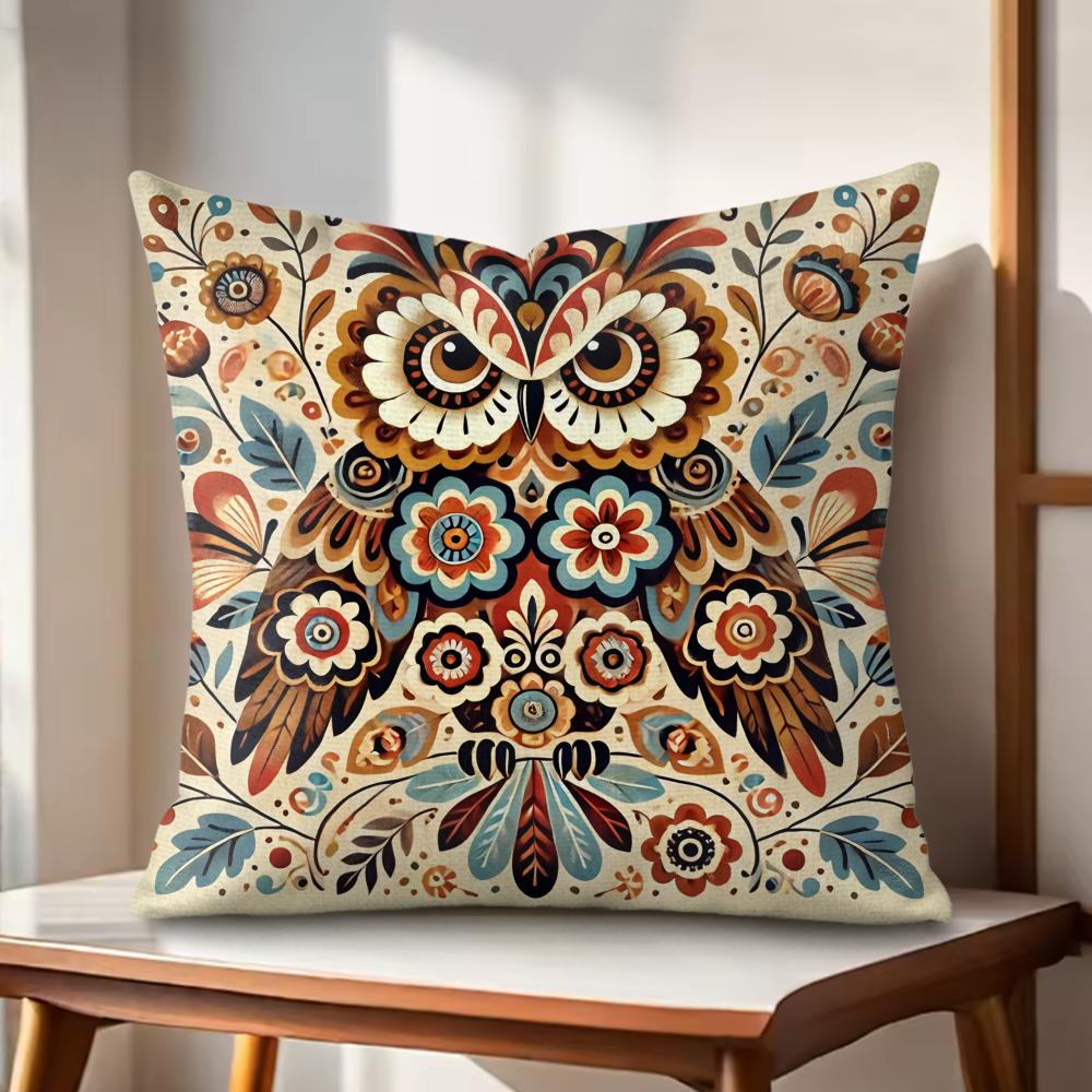 Modern Print Creations Animal Cushion Cover Natural Linen Organic Fabric DoubleSided Printing Couch Pillow Covers Home Decor