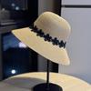 Vintage French-style floral straw fisherman hat for women, summer travel sun protection straw hat, seaside beach sun hat