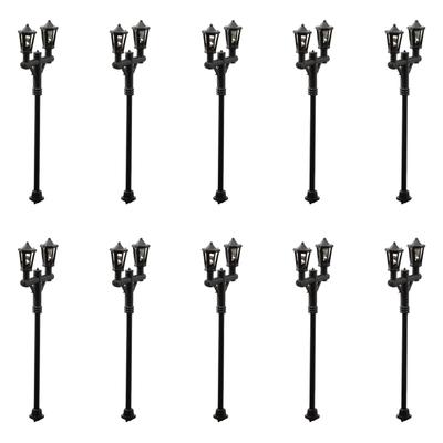 10Pcs Model  Miniature Street Lights Scale 1:100 Railway  LED Lamppost Patio Garden Lamps  Landscape Accessories Toys For Kids