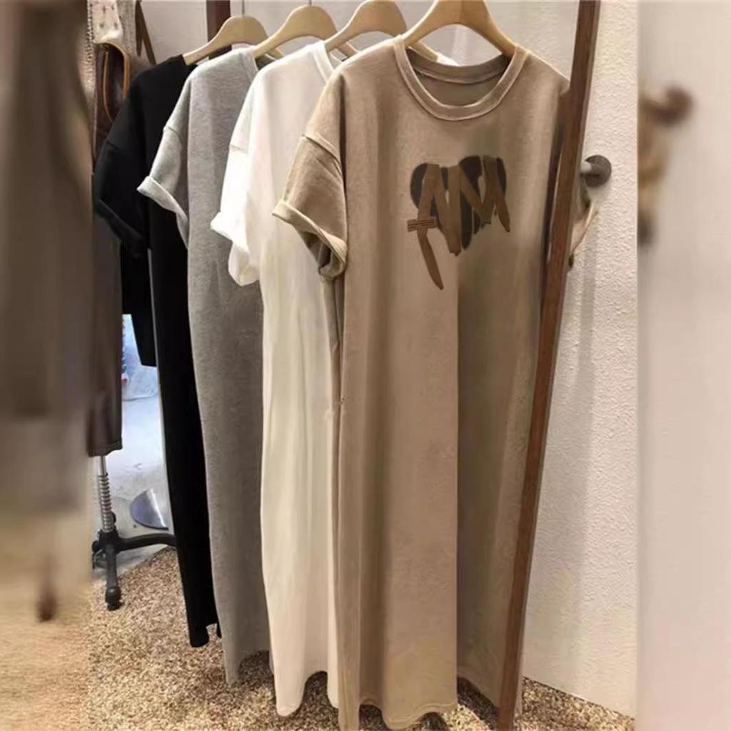 Robe d'été pour femme, style coréen, ample, mi-longue, au-dessus du genou, décontractée