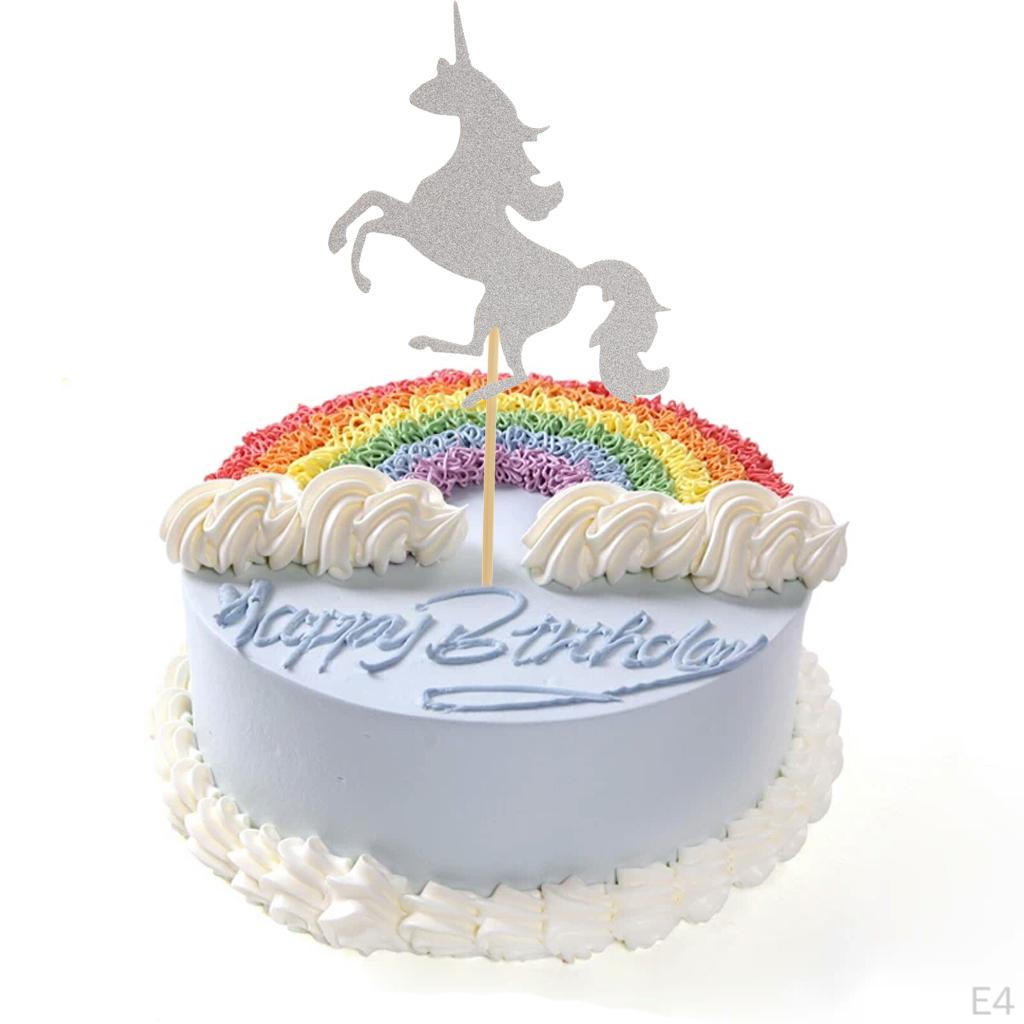 12 Pack Glitter Cupcake Toppers Food Picks Kids Birthday Party Decor