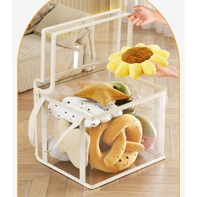 Transparent Visible Doll Storage Bag With Zipper Handle Large Capacity Clear Storage Case Moisture-proof Dustproof Organizer Box