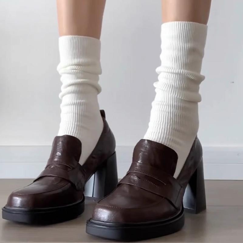 Fashion Hot Selling Soft Leather Style Women's Summer Heel High Heel Single Shoes Comfortable Casual High Quality Single Shoes